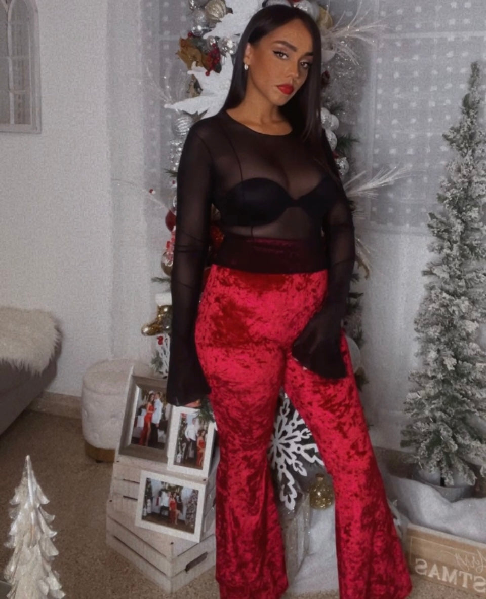 High waist Flare Velvet Pants