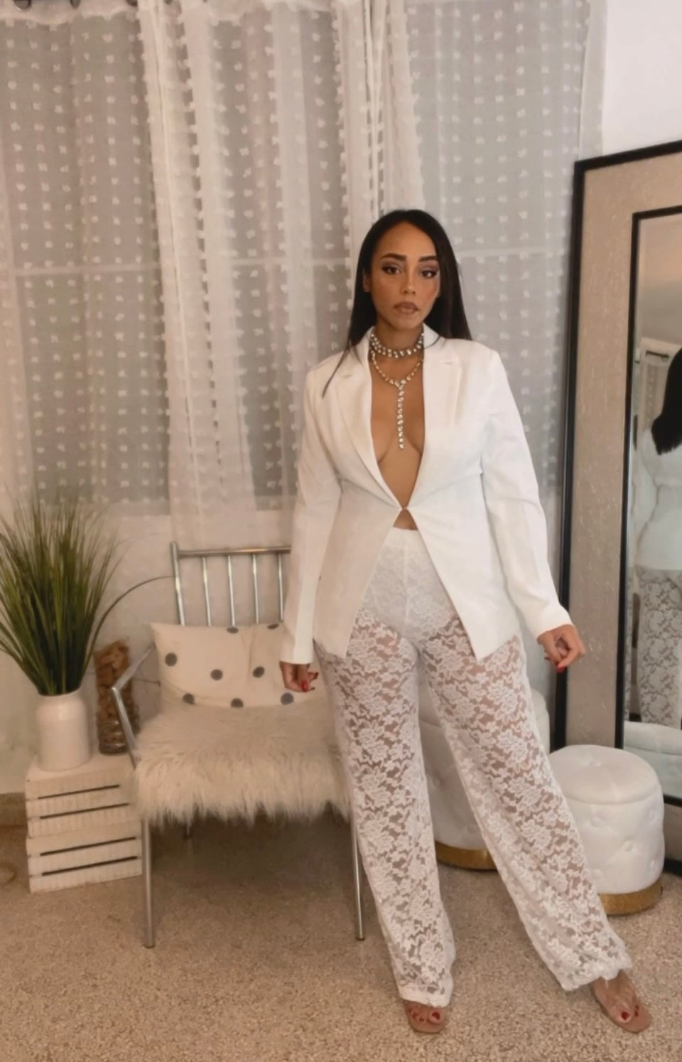White Lace Pants