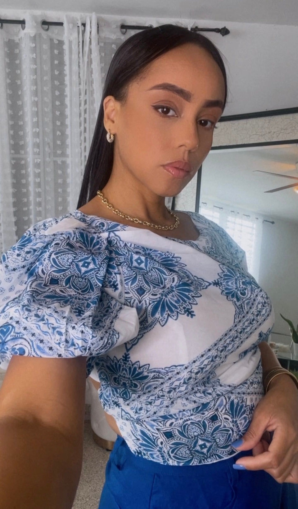 White & Blue Top