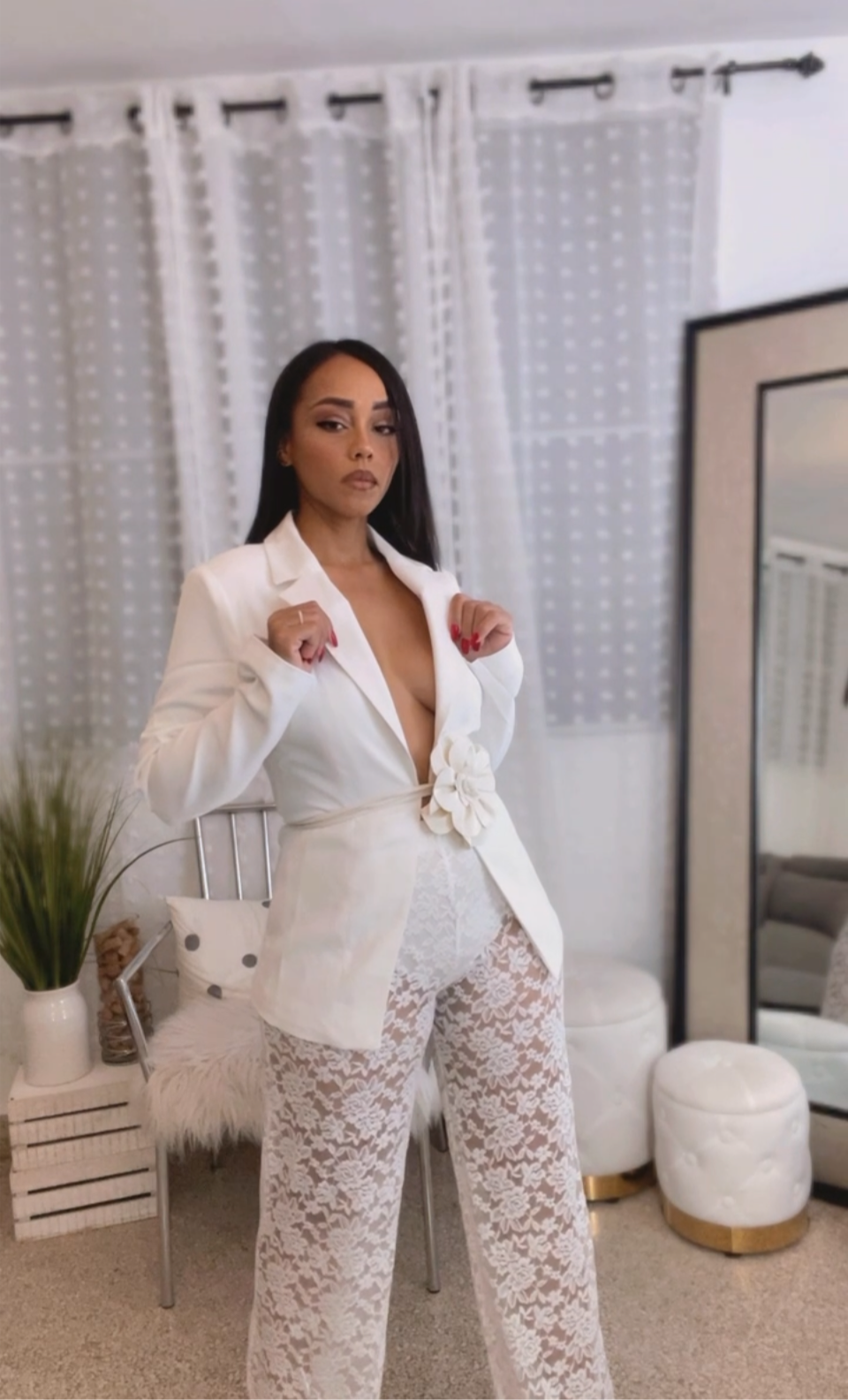 White Lace Pants