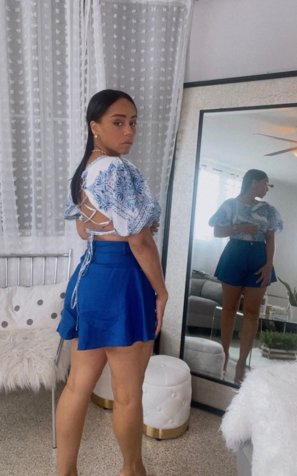 White & Blue Top