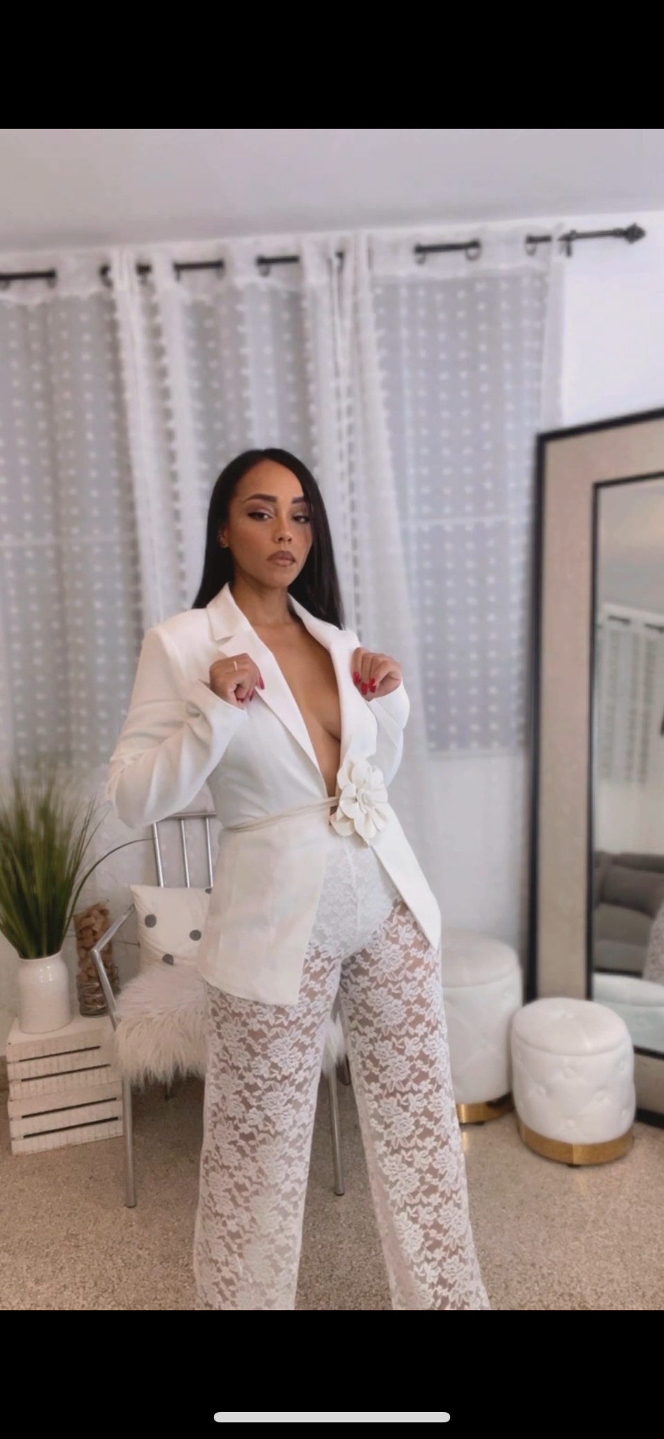 White Lace Pants