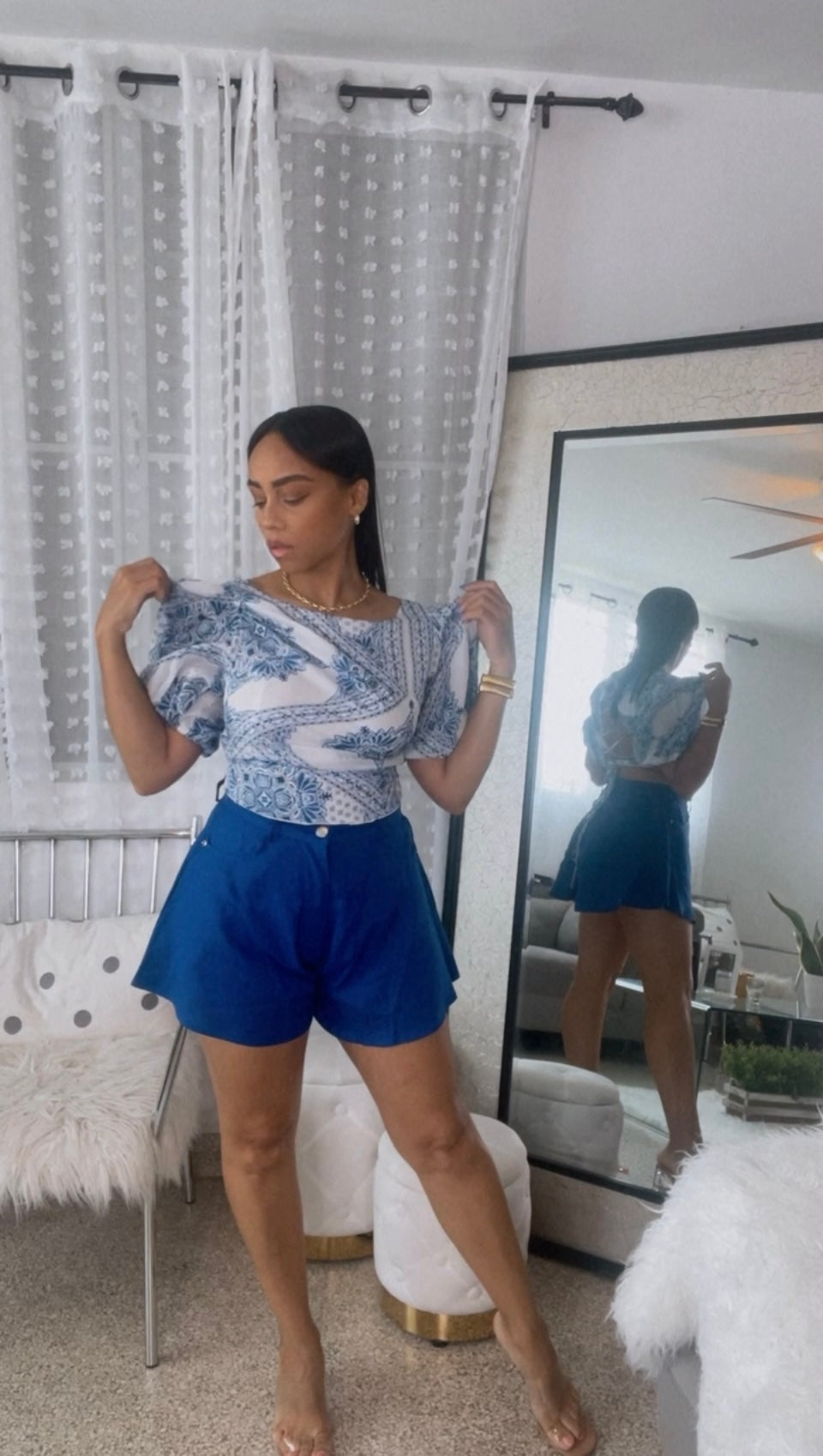 White & Blue Top