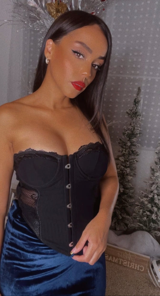 Black Lace Mesh Corset