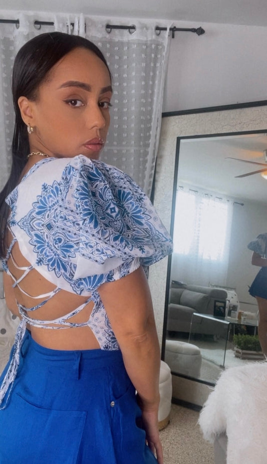White & Blue Top