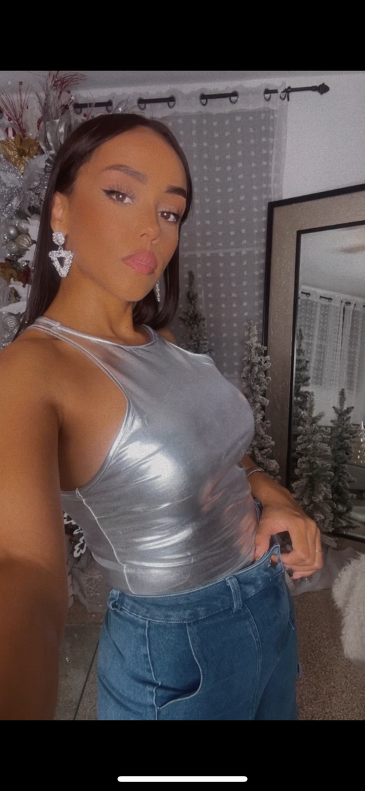 Silver Metallic Top